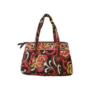 Vera Bradley Brown Floral Puccini Cotton Quilted Shoulder Bag Purse Collectible